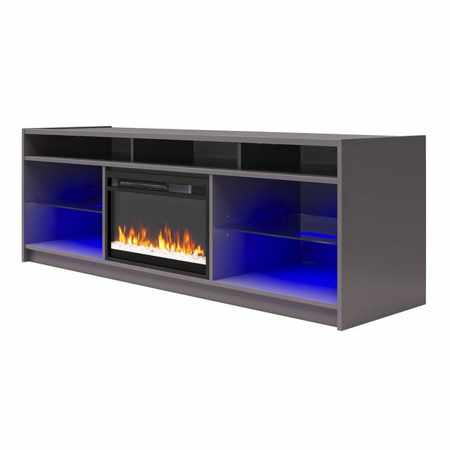 AMERIWOOD INDUSTRIES, INC. 9275408COM Ameriwood Home Luna Fireplace TV Stand For TVs Up To 75in, 23-5/16inH x 68-5/16inW x 19-3/4inD, Graphite Gray AMERIWOOD INDUSTRIES, INC. 9275408COM Ameriwood Home Luna Fireplace TV Stand For TVs Up To 75in, 23-5/16inH x 68-5/16inW x 19-3/4inD, Graphite Gray