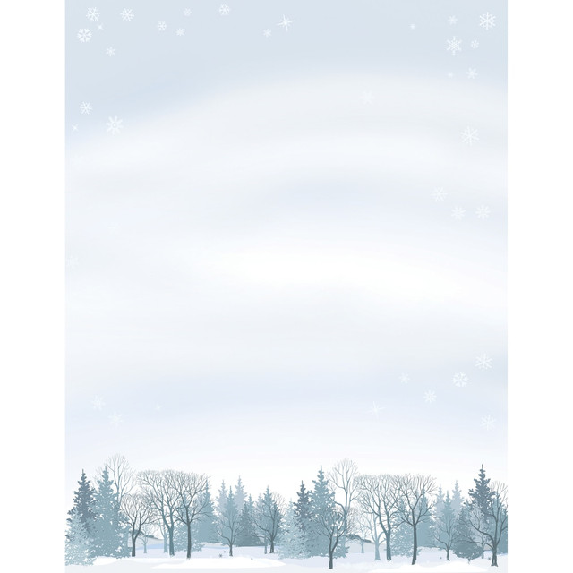 MASTERPIECE STUDIOS 2015101 Great Papers! Holiday Letterhead Stationery, 8-1/2in x 11in, Winter Wonderland, Pack Of 80 Sheets