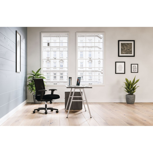 HON HON6024BFLS1ASV  Mod 60inW Table Writing Desk With Mobile Storage, 60inW, Slate Teak/Silver