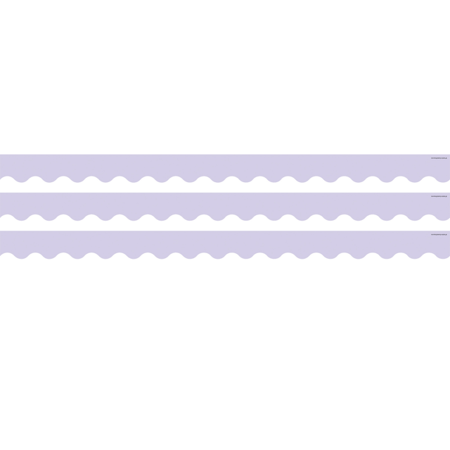 EDUCATORS RESOURCE TCR9158-3 Teacher Created Resources Scalloped Border Trim Rolls, 50', Lavender, Pack Of 3 Rolls EDUCATORS RESOURCE TCR9158-3 Teacher Created Resources Scalloped Border Trim Rolls, 50', Lavender, Pack Of 3 Rolls