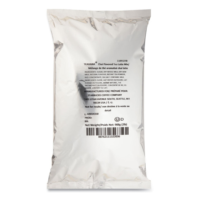 STARBUCKS COFFEE COMPANY 12421380 Starbucks Teavana Chai Tea Latte Mix, 2 lb STARBUCKS COFFEE COMPANY 12421380 Starbucks Teavana Chai Tea Latte Mix, 2 lb
