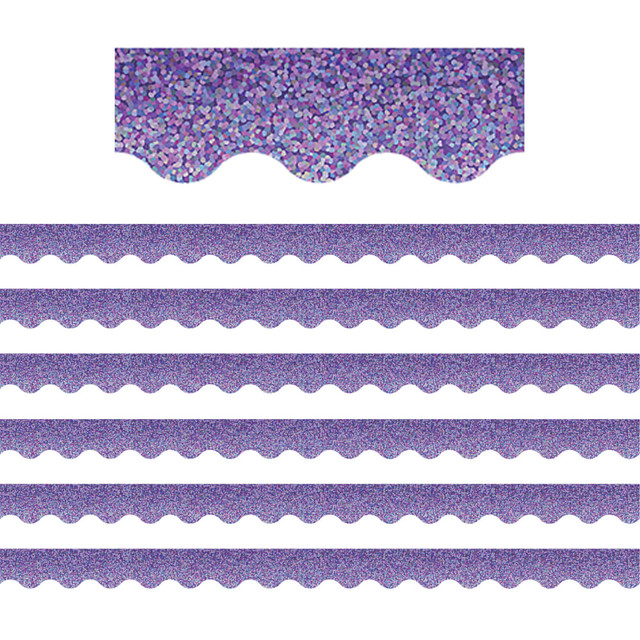 EDUCATORS RESOURCE TCR8793-6 Teacher Created Resources Scalloped Border Trim Packs, 35', Purple Sparkle, Set Of 6 Packs EDUCATORS RESOURCE TCR8793-6 Teacher Created Resources Scalloped Border Trim Packs, 35', Purple Sparkle, Set Of 6 Packs