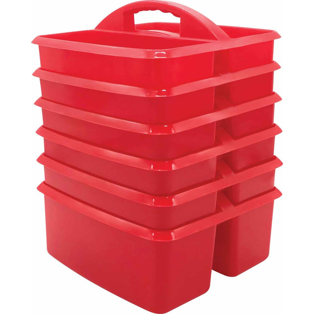 EDUCATORS RESOURCE TCR20910-6 Teacher Created Resources Plastic Storage Caddies, 5-1/4inH x 9-1/4inW x 9inD, Red, Pack Of 6 Caddies EDUCATORS RESOURCE TCR20910-6 Teacher Created Resources Plastic Storage Caddies, 5-1/4inH x 9-1/4inW x 9inD, Red, Pack Of 6 Caddies