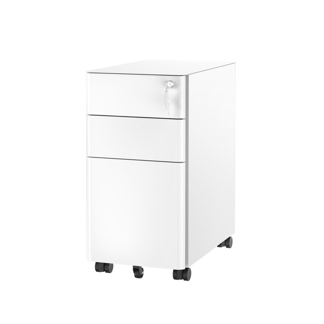TRANSFORM PARTNERS LLC MI-944W Mount-It! Slim 20inD Vertical 3-Drawer Rolling File Cabinet, White