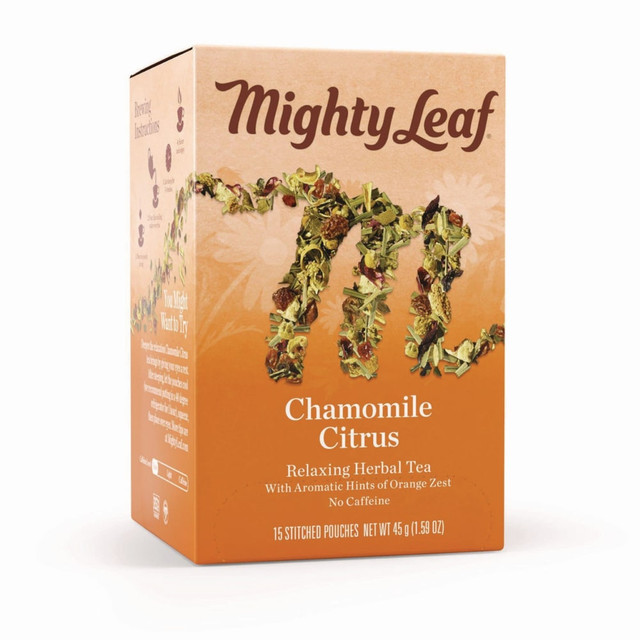 MIGHTY LEAF TEA CO. 510136 Mighty Leaf Whole Leaf Tea Pouches, Chamomile Citrus, 1.32 Oz, Box Of 15 Pouches