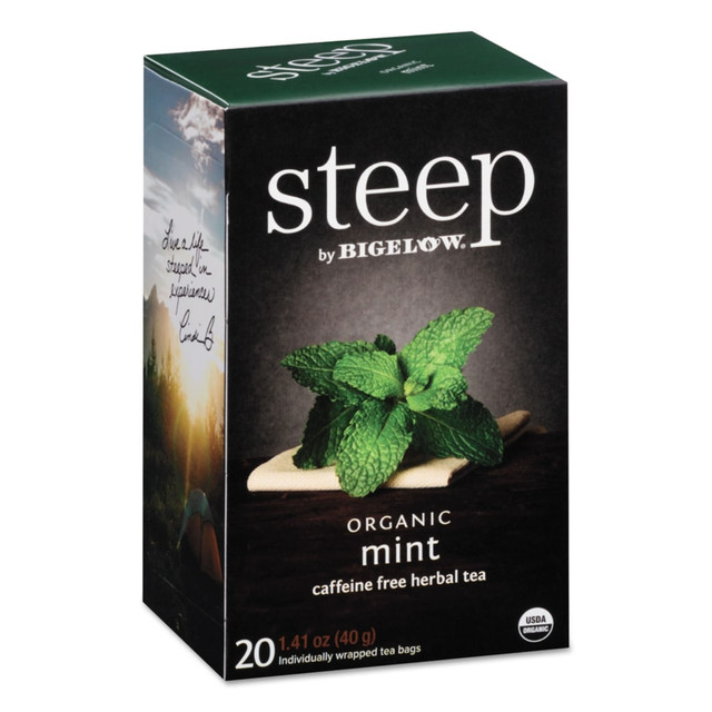 R. C. BIGELOW, INC. RCB17709 Bigelow Steep Tea, Mint, 1.41 Oz, Box Of 20 Tea Bags R. C. BIGELOW, INC. RCB17709 Bigelow Steep Tea, Mint, 1.41 Oz, Box Of 20 Tea Bags