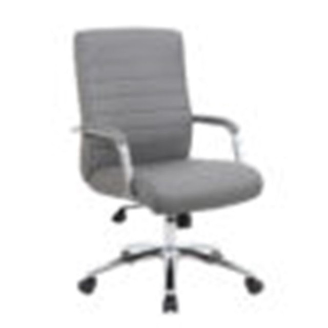 NORSTAR OFFICE PRODUCTS INC. B696CRB-GY Boss Office Products Modern Vinyl High-Back Conference Executive Office Chair, Ribbed Gray NORSTAR OFFICE PRODUCTS INC. B696CRB-GY Boss Office Products Modern Vinyl High-Back Conference Executive Office Chair, Ribbed Gray