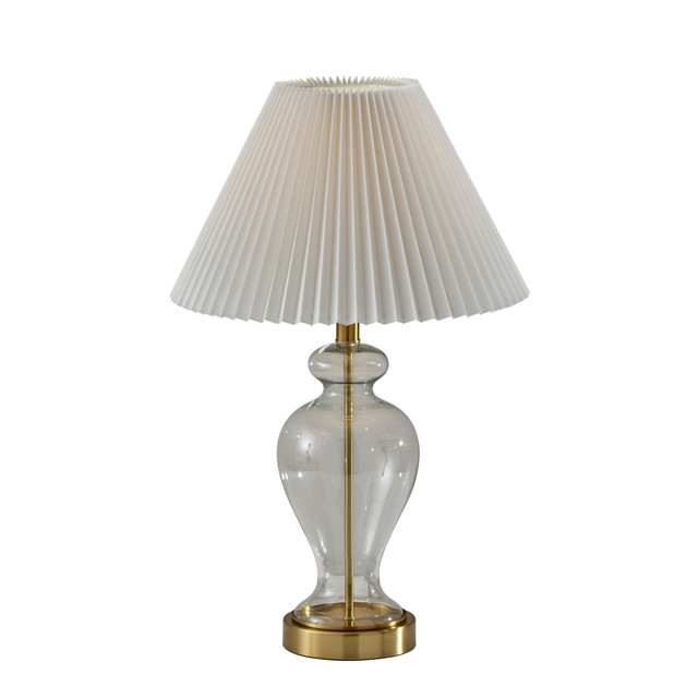 ADESSO INC SL3985-02 Adesso Simplee Sonata Table Lamp, 26inH, White Shade/Clear Base ADESSO INC SL3985-02 Adesso Simplee Sonata Table Lamp, 26inH, White Shade/Clear Base