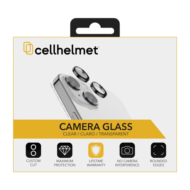 CELLHELMET TEMP-2-CMRA-IPHONE-15  Tempered Camera Glass Protector, For iPhone 15/15 Plus