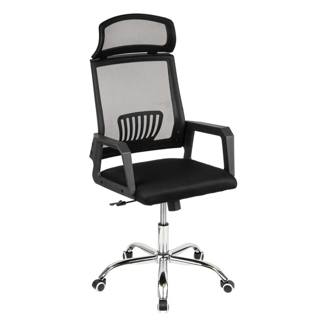 EMS MIND READER LLC OFFCHAIR18-BLK Mind Reader Ergonomic Mesh High-Back Swivel Executive Office Chair, 45-48inH, Black