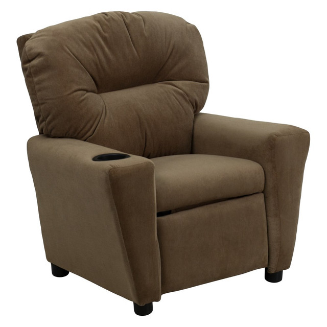 FLASH FURNITURE BT7950KIDMICBRN Contemporary Kids Microfiber Recliner Accent Chair With Cup Holder, Brown FLASH FURNITURE BT7950KIDMICBRN Contemporary Kids Microfiber Recliner Accent Chair With Cup Holder, Brown