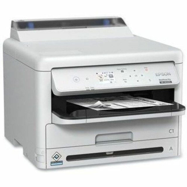 Feeling the frustration of slow printers holding back your team? Introducing the Epson WorkForce Pro WF-M5399: a monochrome printing powerhouse designed to conquer busy workloads. Slash waiting times with a blazing-fast 25 ISO ppm print speed and 4.8-second first-page-out. Say goodbye to endless ink replacements - a single cartridge delivers an exceptional 40,000-page yield, minimizing costs and maximizing productivity. Boost paper handling capabilities with up to 1,830 sheets via optional trays, seamlessly connecting to your network with Wi-Fi, Wi-Fi Direct, and Ethernet. Enhanced security features like PIN number authentication and IPsec protect sensitive documents.  Blast through tasks with a searing printing speed and a lightning-fast first-page-out  Slash ink replacement woes with a single cartridge boasting a monumental 40,000-page yield  Handle heavy workloads with ease thanks to a cavernous 1,830-sheet capacity  Effortlessly integrate into your workflow with Wi-Fi, Wi-Fi Direct, and Ethernet connectivity  Experience exceptional performance, minimize costs, and empower your team to achieve more.  Energy efficient - designed to use less energy than alternative products, potentially helping you save money and reduce your carbon footprint.