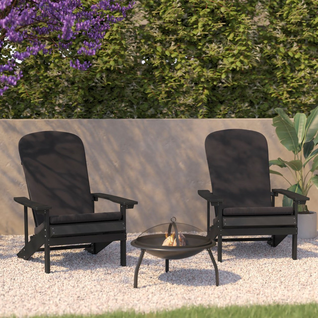 FLASH FURNITURE 2JJC14501CSGYST Charlestown All-Weather Outdoor Furniture Adirondack Chairs With Cushions, Gray/Slate Gray, Set Of 2 Chairs FLASH FURNITURE 2JJC14501CSGYST Charlestown All-Weather Outdoor Furniture Adirondack Chairs With Cushions, Gray/Slate Gray, Set Of 2 Chairs