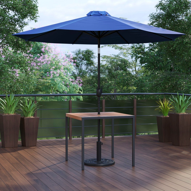 FLASH FURNITURE XU8100UB19BNV  Lark 3-Piece Outdoor Patio Table Set, 29-1/2inH x 35-1/4inW x 35-1/4inD, Navy