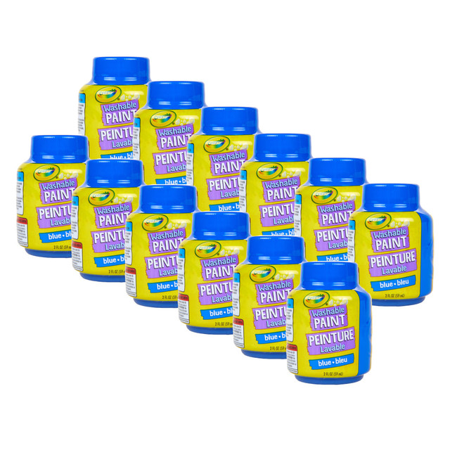 EDUCATORS RESOURCE BIN542842-12 Crayola Washable Paint, 2 Oz, Blue, Bundle Of 12 Paint Pots EDUCATORS RESOURCE BIN542842-12 Crayola Washable Paint, 2 Oz, Blue, Bundle Of 12 Paint Pots