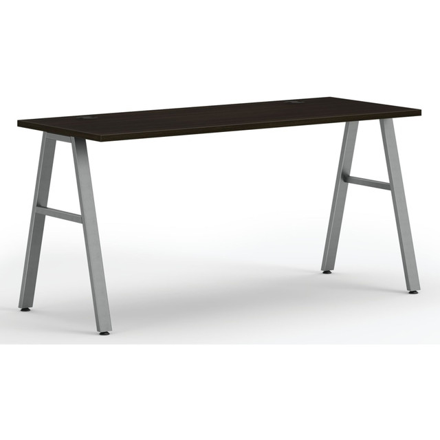 HON HON6024JA1ASV  Mod Table Writing Desk, 60inW, Java Oak/Silver