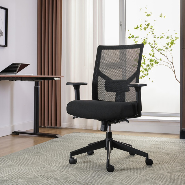 TRUE INNOVATIONS 52308-BLK Serta Commercial Eco-2000 Ergonomic Mesh Mid-Back Task Chair, 43% Recycled, Black TRUE INNOVATIONS 52308-BLK Serta Commercial Eco-2000 Ergonomic Mesh Mid-Back Task Chair, 43% Recycled, Black