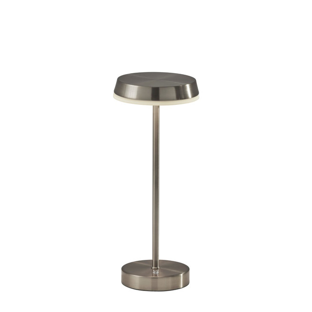 ADESSO INC 2600-22 Adesso Tommy LED Cordless Indoor/Outdoor Table Lamp, 15inH, Brushed Steel