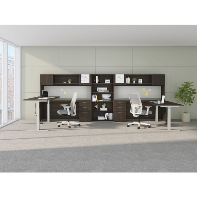 HON HONMOD102 Mod 60inW Executive Height-Adjustable Computer Desk Workstation With Storage, Java Oak/Cool Neutral/Silver HON HONMOD102 Mod 60inW Executive Height-Adjustable Computer Desk Workstation With Storage, Java Oak/Cool Neutral/Silver