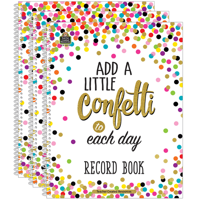 EDUCATORS RESOURCE TCR3570-3 Teacher Created Resources Record Book, Confetti, Pack Of 3 EDUCATORS RESOURCE TCR3570-3 Teacher Created Resources Record Book, Confetti, Pack Of 3