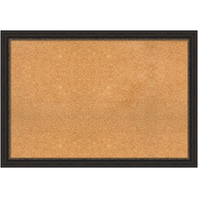 UNIEK INC. A42705383239 Amanti Art Rectangular Non-Magnetic Cork Bulletin Board, Natural, 40in x 28in, Accent Bronze Narrow Plastic Frame UNIEK INC. A42705383239 Amanti Art Rectangular Non-Magnetic Cork Bulletin Board, Natural, 40in x 28in, Accent Bronze Narrow Plastic Frame