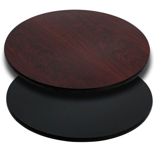 FLASH FURNITURE XURD42MBT Reversible Laminate Round Table Top, 42in, Mahogany/Black FLASH FURNITURE XURD42MBT Reversible Laminate Round Table Top, 42in, Mahogany/Black