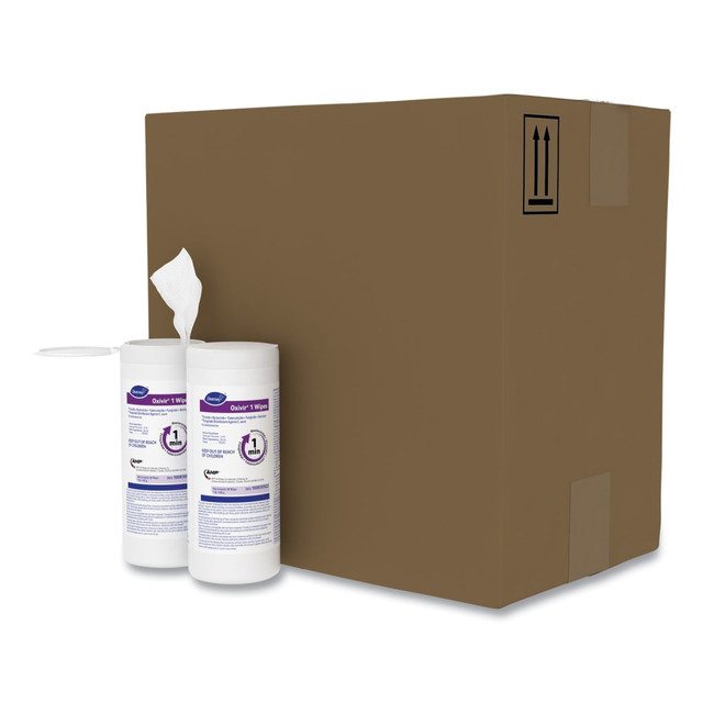 DIVERSEY 100850922  Oxivir 1 Wipes, 1-Ply, 7 x 8, 60/Canister, 12 Canisters/Carton