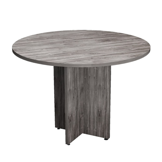 INVAL AMERICA, INC. MJ-0735 IVA ProSeries Round Conference Table, 42in W x 42in D x 29-1/2in H, Smoke Oak