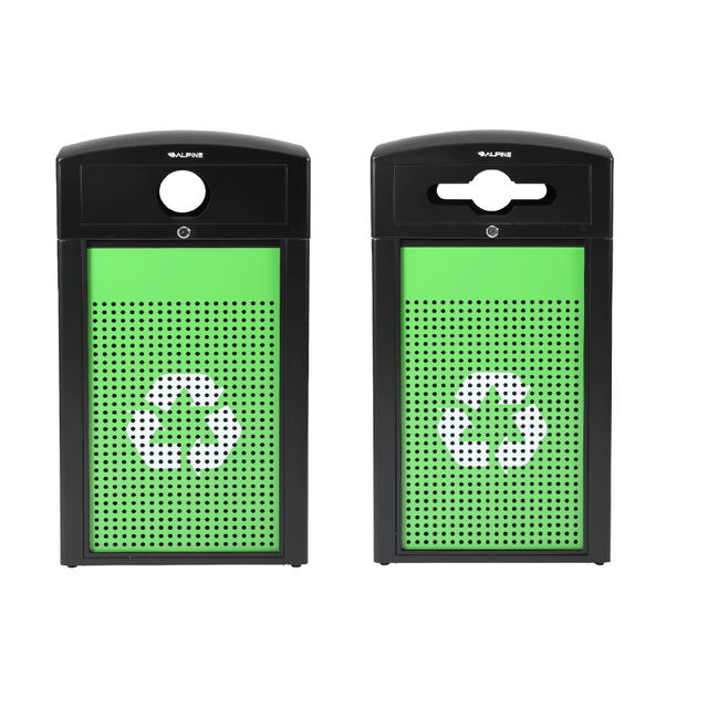 ADIR CORP. ALP471-40-GSCM-MK Alpine Industries Steel, Indoor/Outdoor Trash Can, 40 Gallons, Green, 2/Pack (471-40-GSCM-MK) ADIR CORP. ALP471-40-GSCM-MK Alpine Industries Steel, Indoor/Outdoor Trash Can, 40 Gallons, Green, 2/Pack (471-40-GSCM-MK)