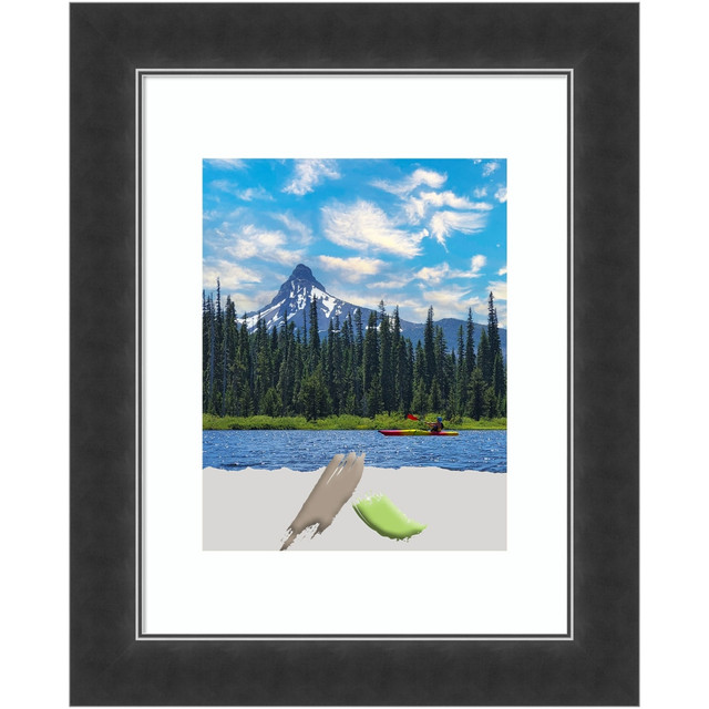 UNIEK INC. A42708300846 Amanti Art Corvino Narrow Wood Picture Frame, 14in x 17in, Opening Size 11in x 14in (Matted To 8in x 10in), Black UNIEK INC. A42708300846 Amanti Art Corvino Narrow Wood Picture Frame, 14in x 17in, Opening Size 11in x 14in (Matted To 8in x 10in), Black