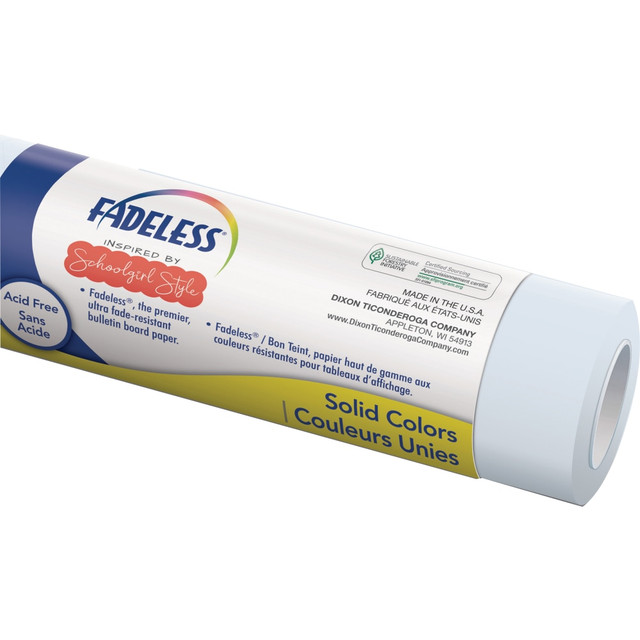 Decorate your classroom with Fadeless Schoolgirl Style Bulletin Board Paper. This fade-resistant, non-reflective paper adds a fun touch to your space.  Ultra-fade resistant paper is acid-free for lasting display.  Smooth, non-reflective finish.  Ideal for bulletin board decoration.