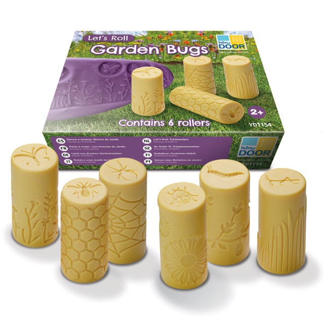 YELLOW DOOR US LLC YUS1154 Yellow Door Lets Roll Rollers, 3in x 1-1/4in, Garden Bugs, Grade Pre-K To K, Set Of 6 Rollers YELLOW DOOR US LLC YUS1154 Yellow Door Lets Roll Rollers, 3in x 1-1/4in, Garden Bugs, Grade Pre-K To K, Set Of 6 Rollers