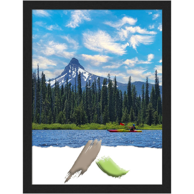 UNIEK INC. A42708299137 Amanti Art Grace Narrow Picture Frame, 20in x 26in, Opening Size 18in x 24in, Brushed Metallic Black