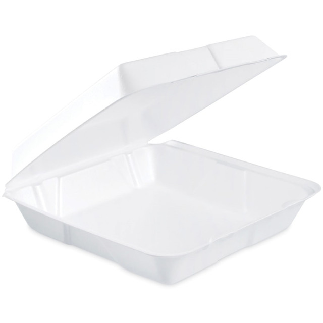 DART CONTAINER CORPORATION 95HT1 Dart Insulated Foam Hinged-Lid Containers, 1-Compartment, 3inH x 9-5/16inW x 9-1/2inD, White, 200 Containers Per Pack, Carton Of 2 Packs