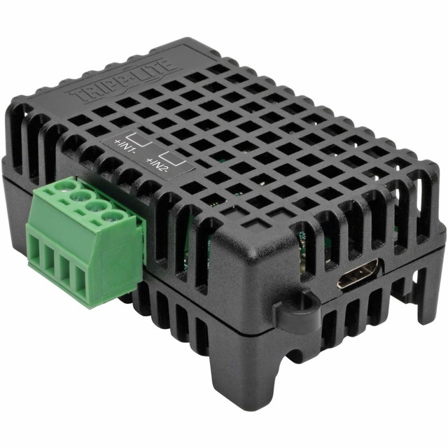 <p><b>Add Remote Monitoring of Environmental Conditions to Your LX Platform Device</b></p><p>Expand the monitoring capabilities of your LX Platform device to include conditions that can damage equipment and cause downtime. E2MTHDI environmental sensor module makes it possible to remotely monitor ambient temperature and humidity, as well as up to two dry contact connections, in network environments. The E2MTHDI works with PowerAlert Device Manager (available as a free download) and UPS systems and PDUs that have an LX Platform network card (WEBCARDLX, WEBCARDLXE, or WEBCARDLXS). Events are recorded in the event log of your device's PowerAlert Device Manager interface.</p><p><b>Know If Conditions Become Too Hot or Humid for Your Equipment</b></p><p>You can set your own values for maximum temperature and humidity levels in network closets, server rooms and data centers. If levels exceed set values, an event is recorded. Using this environment temperature sensor is a convenient way to keep equipment operating in optimal conditions around the clock without on-site personnel.</p><p><b>Remotely Monitor Dry Contact Connections to Avoid Surprises</b></p><p>Two dry contact inputs support up to 5V for monitoring open/closed connections. Use with SRSWITCH to know if a rack enclosure door has been opened or E2SLD to be alerted to a water leak on the floor. You can also use this sensor module with other dry contact devices, including smoke detectors, fire alarms and security systems. </p><p><b>Take Advantage of Convenient Installation Features and Daisy-Chain Capability </b></p><p>Dual magnets on the bottom of the housing allow mounting on most racks and cabinets. Built-in retention harnesses help secure cable connections, and cable channels along the bottom help reduce clutter. The included USB cable connects the E2MTHDI to your LX Platform device. Up to three E2 environmental sensors can be daisy-chained together to provide monitoring in different areas of a rack. </p><p><b>Comply with TAA Requirements </b></p><p>The E2MTHDI complies with the Federal Trade Agreements Act (TAA) for GSA Schedule purchases. </p><p><b>2-Year Warranty </b></p><p>The E2MTHDI is backed by a 2-year limited warranty, ensuring reliability and performance.</p>