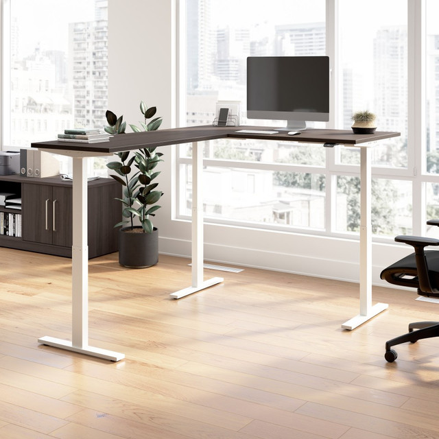 BUSH INDUSTRIES INC. M6SL6078SGWK Bush Business Furniture Move 60 Series 60inW Height Adjustable L Shaped Standing Desk, Storm Gray/White Powder Coat, Standard Delivery BUSH INDUSTRIES INC. M6SL6078SGWK Bush Business Furniture Move 60 Series 60inW Height Adjustable L Shaped Standing Desk, Storm Gray/White Powder Coat, Standard Delivery