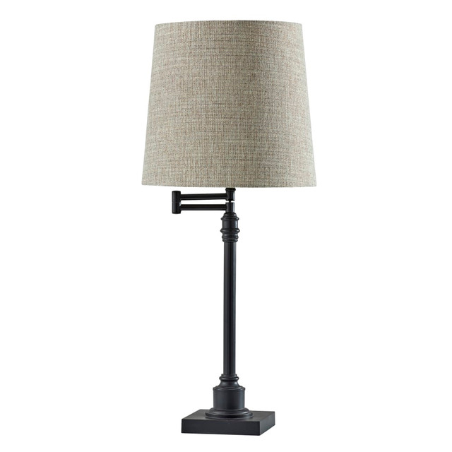 ADESSO INC SL3979-26 Adesso Simplee Dante Table Lamp, 26inH, Tan Shade/Black Base ADESSO INC SL3979-26 Adesso Simplee Dante Table Lamp, 26inH, Tan Shade/Black Base