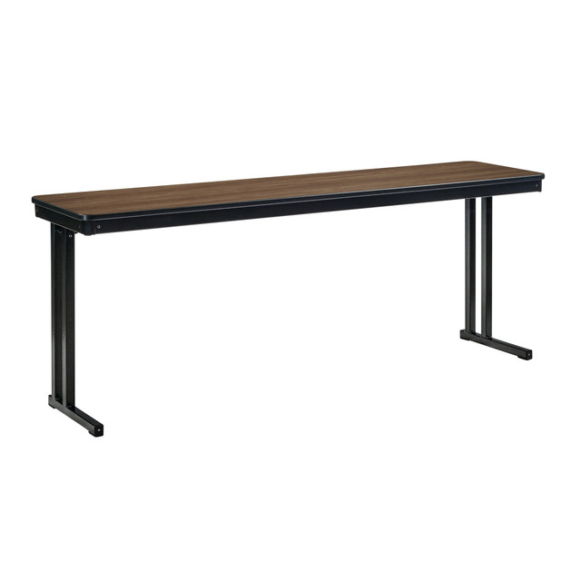 Get the cafeteria ready for the company luncheon with the National Public Seating Max Seating Folding Table. The 16-gauge C-channel frame features textured powder coating for durability, while the MDF HPL top has a protective edge to help prevent accidental marks. The legs are place at each corner of the table for maximum seating.  Durable 16-gauge C-channel frame with textured powder coating.  MDF HPL top with a protective edge.  Corner legs for max seating.  Secure leg clips.  Auto-Engage locking mechanism.  Boasts 16-gauge steel joining plates with 14-gauge square leg tubing.  Backed by the manufacturer's 10-year limited warranty.  Simple, professional design.  This product is heavy and/or oversized and may need more than one person to handle.