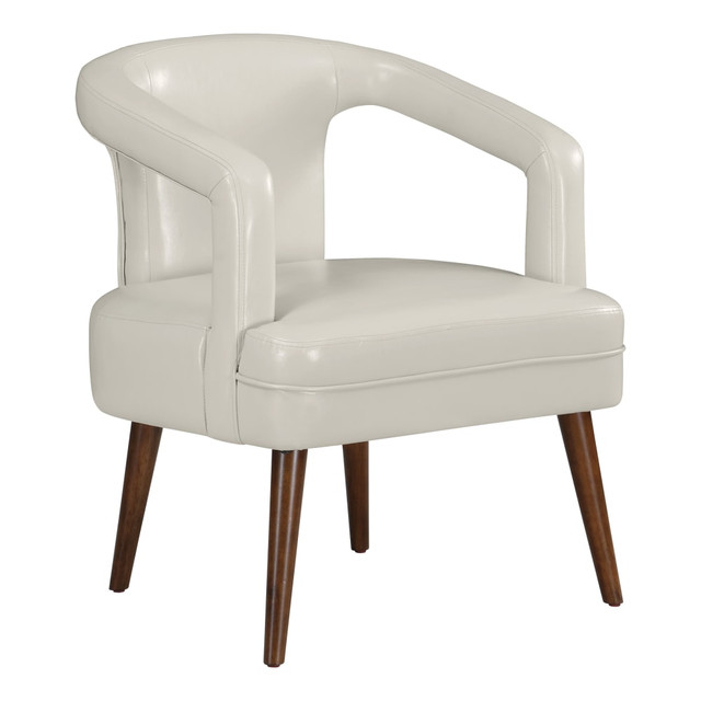 OFFICE STAR PRODUCTS MSN-PD28 Office Star Mason Faux Leather Accent Guest Chair, Cream