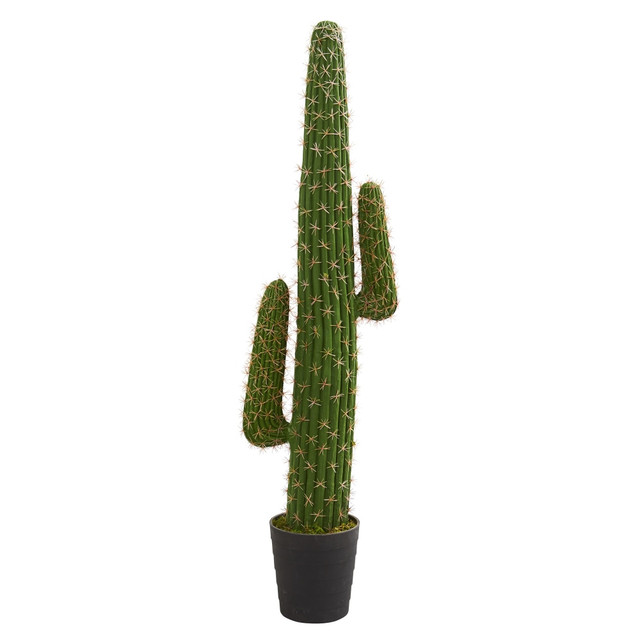 NEARLY NATURAL INC. 6329 Nearly Natural 54in Artificial Cactus Plant With Pot, Green/Black NEARLY NATURAL INC. 6329 Nearly Natural 54in Artificial Cactus Plant With Pot, Green/Black