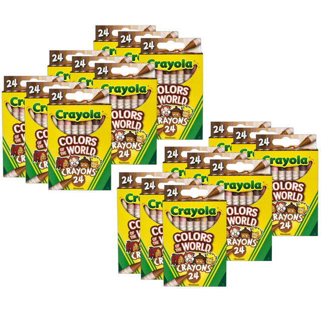 EDUCATORS RESOURCE BIN520108-12 Crayola Colors Of The World Crayons, Assorted Colors, 24 Crayons Per Pack, Set Of 12 Packs EDUCATORS RESOURCE BIN520108-12 Crayola Colors Of The World Crayons, Assorted Colors, 24 Crayons Per Pack, Set Of 12 Packs