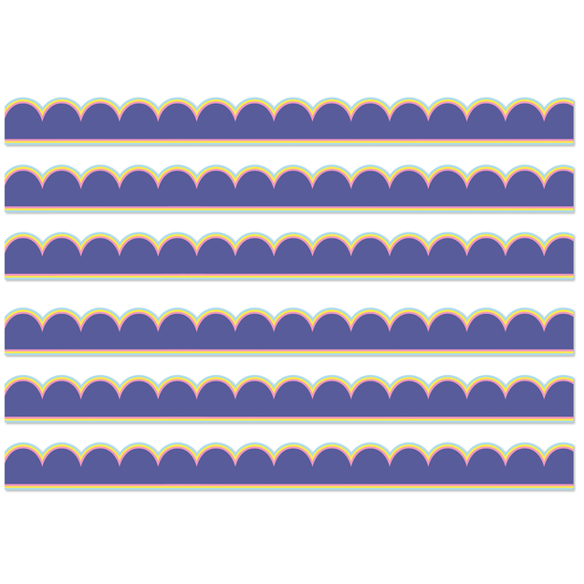 EDUCATORS RESOURCE CD-108519-6 Carson Dellosa Education Scalloped Bulletin Board Borders, We Stick Together Pop of Purple, 39ft Per Pack, Set Of 6 Packs EDUCATORS RESOURCE CD-108519-6 Carson Dellosa Education Scalloped Bulletin Board Borders, We Stick Together Pop of Purple, 39ft Per Pack, Set Of 6 Packs