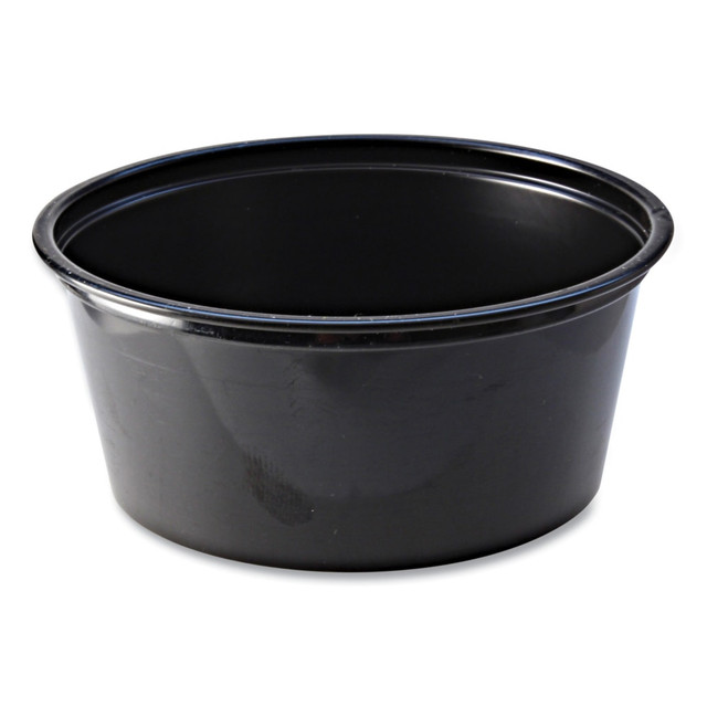 FABRI-KAL CORPORATION 9505144 Fabri-Kal Portion Cups, 3.25 Oz, Black, Sleeve Of 125 Cups, Carton Of 20 Sleeves