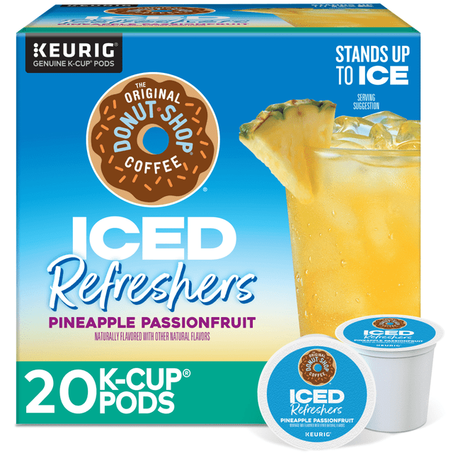 GREEN MOUNTAIN COFFEE ROASTERS, INC. 5000379381 The Original Donut Shop Iced Refreshers, Pineapple Passionfruit Flavor, Box of 20 K-Cup Pods