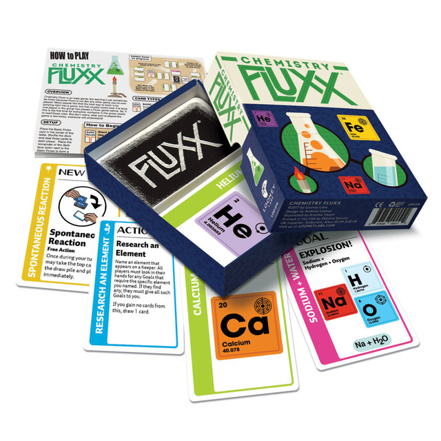 In this fun and educational game, players collect elements from the periodic table to form common compounds like water, salt, and rust. With no prior chemistry knowledge required, the game is a great introduction to chemistry concepts for 2-6 players, ages 8 and up. Players will also enjoy the bonus fun of the Helium Effect when they talk in a high pitch while playing the helium Keeper!  Includes elements from most sections of the periodic table  Forms common compounds like water, salt, and rust  Teaches atomic numbers, Bohr diagrams, and molecular formulas  Includes lab equipment and safety gear  Introduces elements and compounds in a fun and accessible way  Suitable for 2-6 players, ages 8 and up  Constantly changing rules keep gameplay fresh and exciting  Perfect for beginners with no prior chemistry knowledge