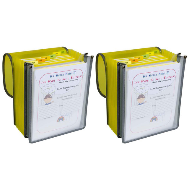 EDUCATORS RESOURCE CLI58700-2 C-Line Vertical Backpack File, 7-Pocket, Letter Size, Assorted Colors, Pack Of 2