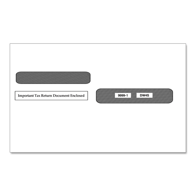 TAX FORMS PRINTING, INC. 99991OD ComplyRight Double-Window Envelopes For 4-Up W-2 (5205, 5205A, 5209) Tax Forms, 5-5/8in x 9in, Moisture-Seal, White, Pack Of 100 Envelopes TAX FORMS PRINTING, INC. 99991OD ComplyRight Double-Window Envelopes For 4-Up W-2 (5205, 5205A, 5209) Tax Forms, 5-5/8in x 9in, Moisture-Seal, White, Pack Of 100 Envelopes