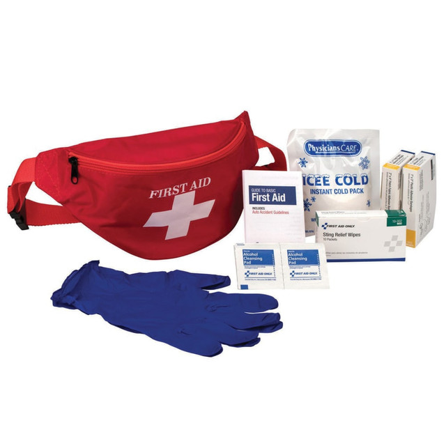 ACME UNITED CORPORATION ACM30500 PhysiciansCare First Aid Kit Fanny Pack, 8.3inH x 4.3inW x 4.2inD, Red
