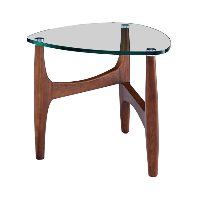EURO STYLE, INC. 38958CLR-KIT Eurostyle Ledell Side Table, 19-1/2inH x 23-1/2inW x 23-1/2inD, Clear/Walnut EURO STYLE, INC. 38958CLR-KIT Eurostyle Ledell Side Table, 19-1/2inH x 23-1/2inW x 23-1/2inD, Clear/Walnut