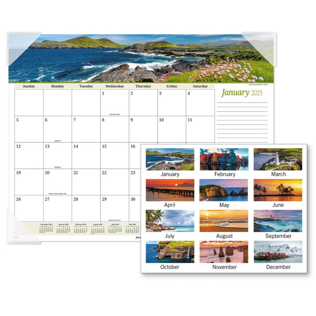 ACCO BRANDS USA, LLC 89803-25 2025 AT-A-GLANCE Panoramic Seascape Monthly Desk Pad, 21-3/4in x 17in, Scenic, January 2025 To December 2025, 89802 ACCO BRANDS USA, LLC 89803-25 2025 AT-A-GLANCE Panoramic Seascape Monthly Desk Pad, 21-3/4in x 17in, Scenic, January 2025 To December 2025, 89802